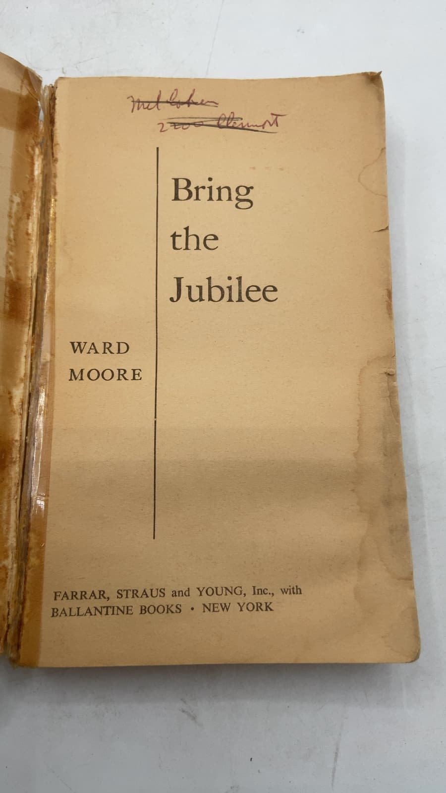 Bring the Jubilee by Ward Moore - title page