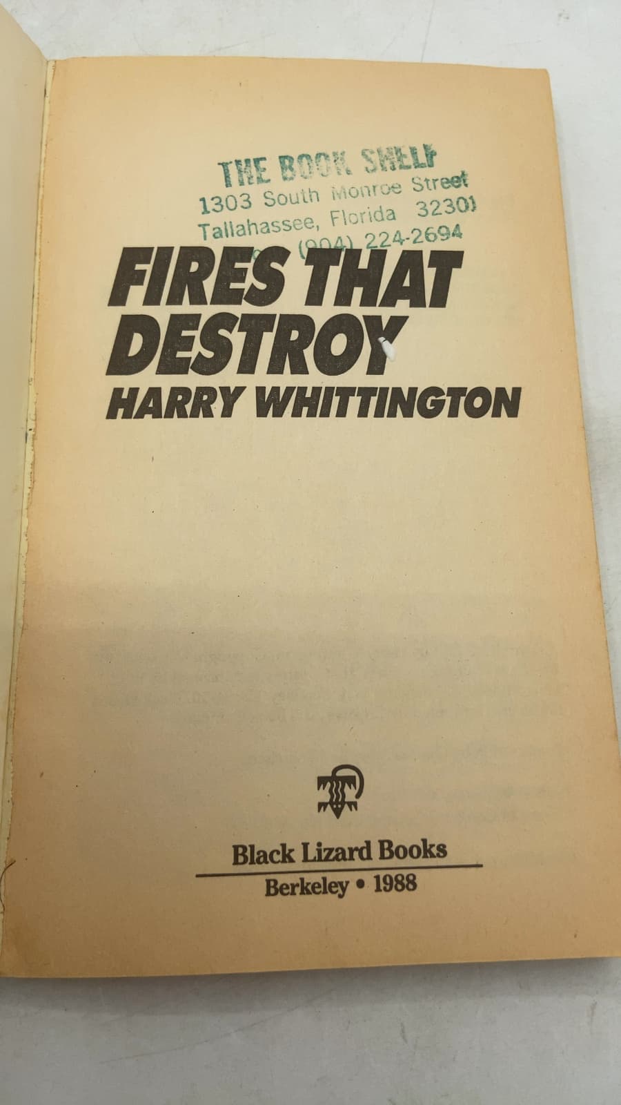 Fires That Destroy by Harry Whittington - title page