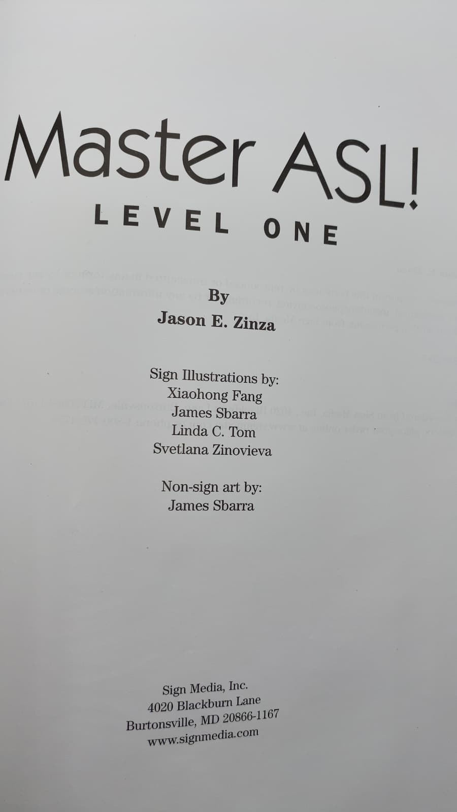 Master ASL! Level One by Jason E. Zinza - title page