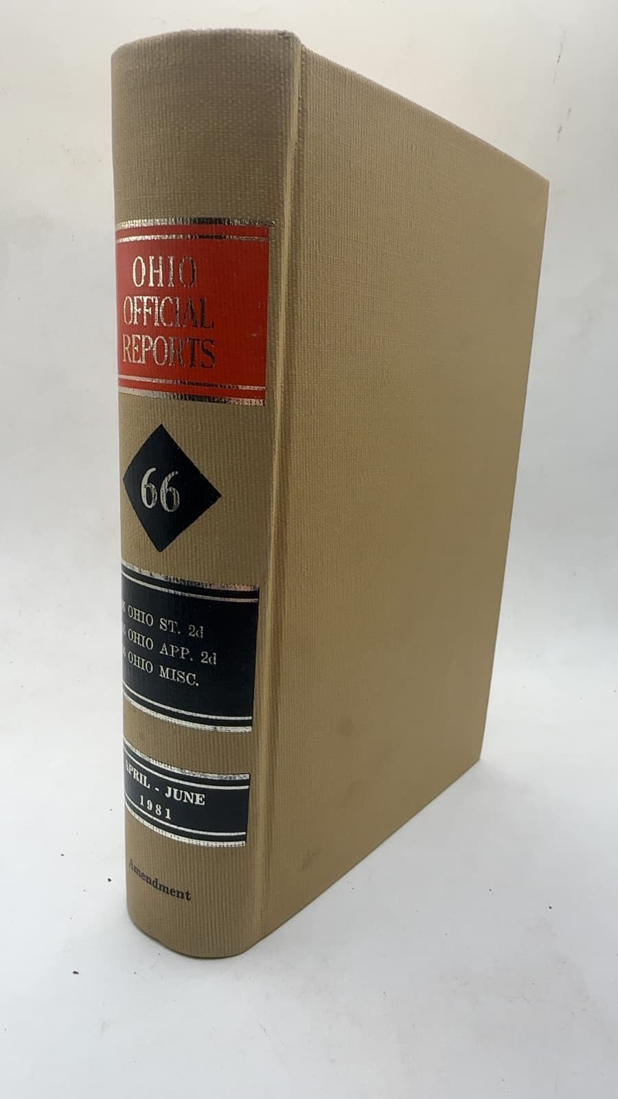 Ohio Official Reports 66 by William W. Docter - front cover