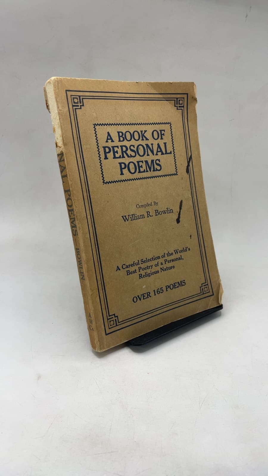 A Book of Personal Poems by William R. Bowlin - front cover