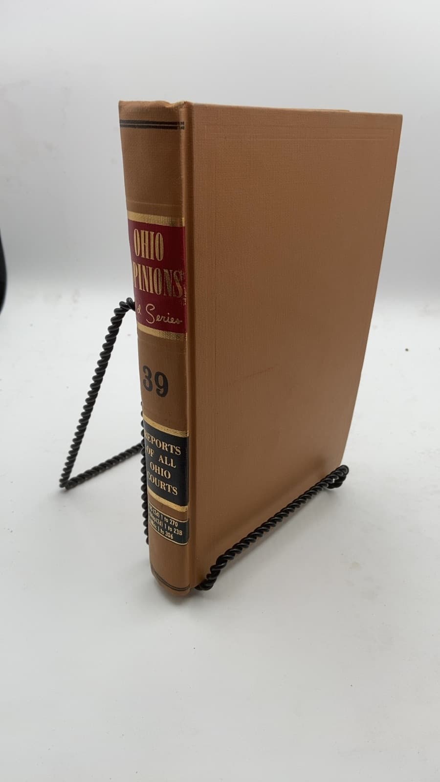 Ohio Opinions Second Series vol. 39 - front cover