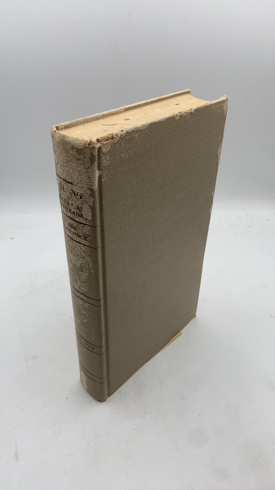 Slang TO-DAY AND Yesterday by Eric Partridge - front cover