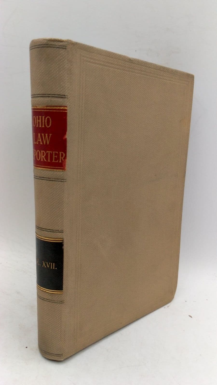 Vol XVII. THE Ohio LAW Reporter - front cover