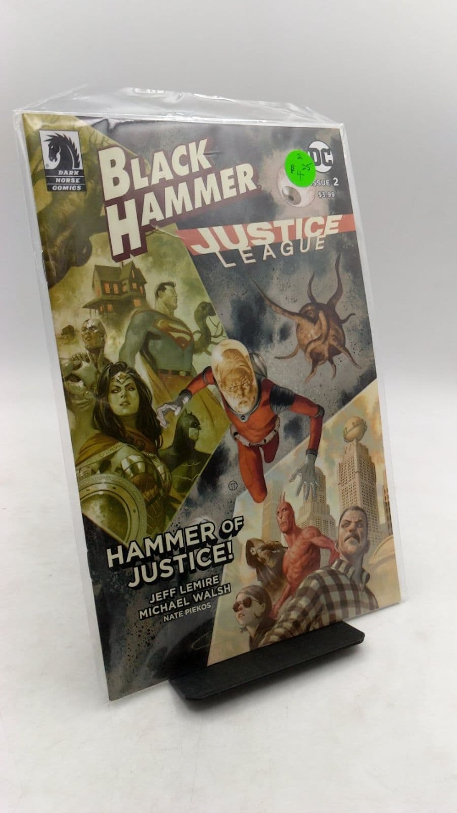 Black Hammer / Justice League: Hammer of Justice! Issue 2 by Jeff Lemire, Michael Walsh, Nate Piekos - front cover