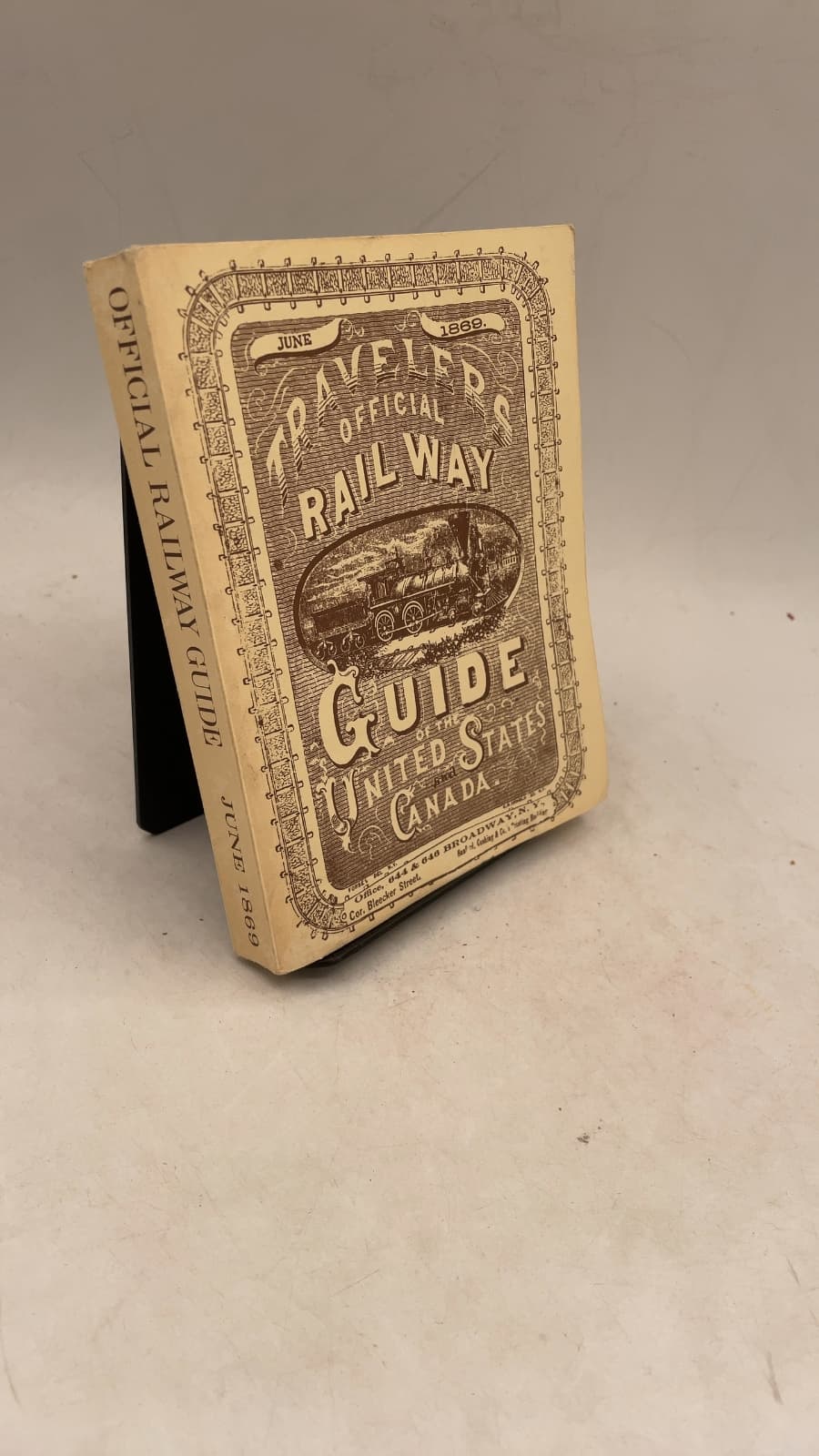 Travelers' Official Railway Guide of the United States and Canada (June 1869 Golden Spike Centennial Issue) - front cover