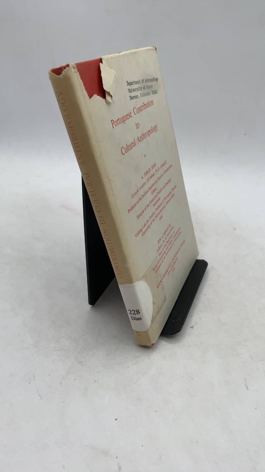 Portuguese Contribution to Cultural Anthropology by A. Jorge Dias - front cover