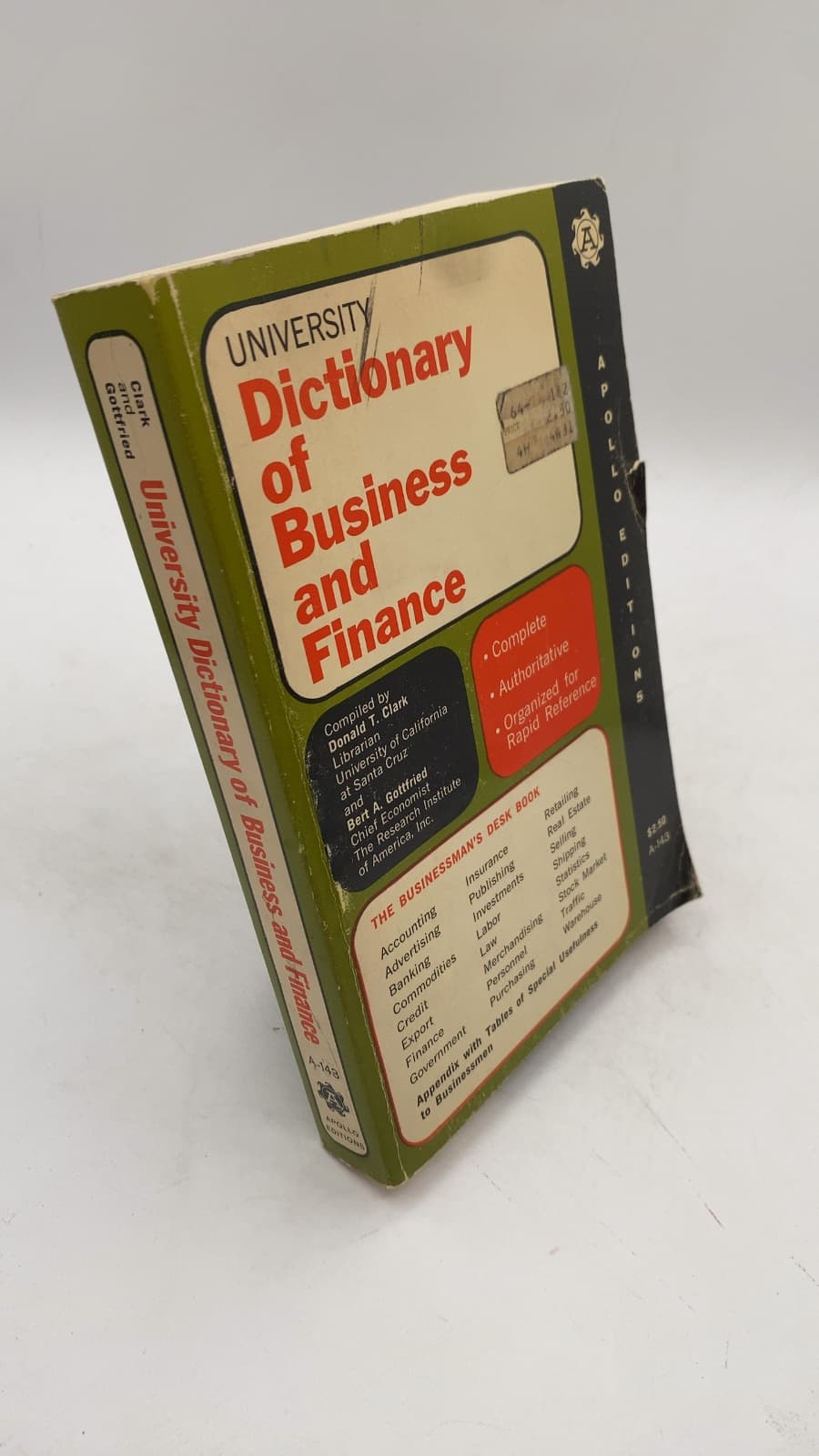 University Dictionary of Business and Finance by Donald T. Clark and Bert A. Gottfried - front cover