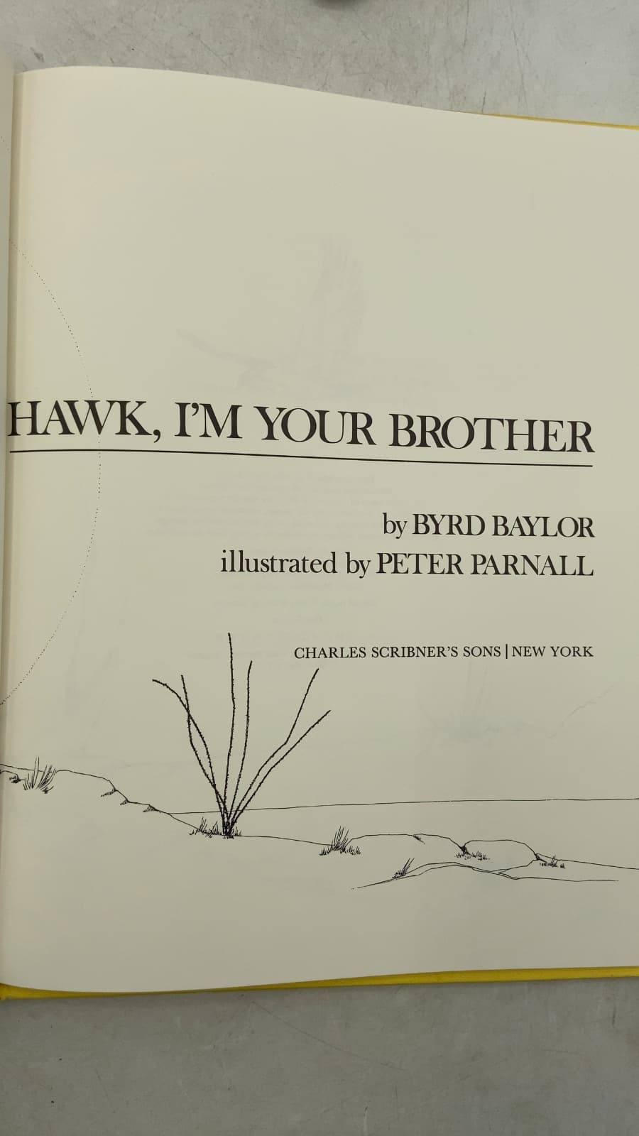 Hawk, I'm Your Brother by Byrd Baylor - title page