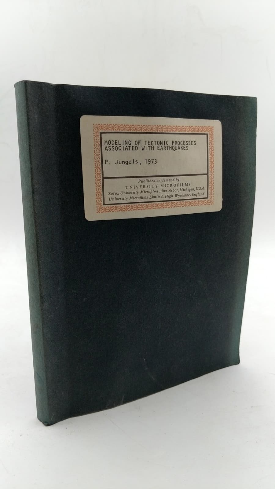 Modeling of Tectonic Processes Associated with Earthquakes by Pierre Henri Jungels - front cover