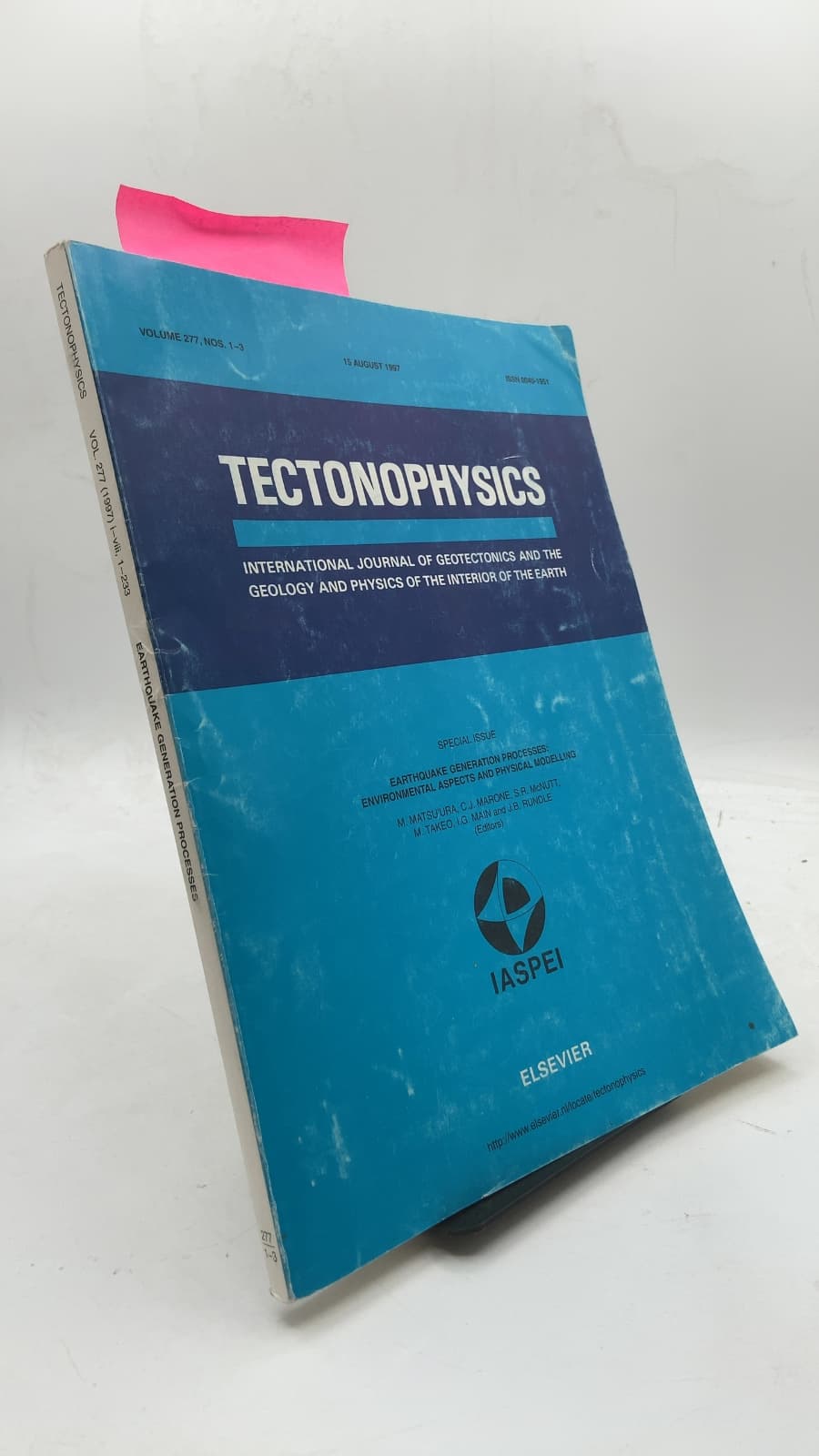 Tectonophysics, Volume 277, Nos. 1-3: Earthquake Generation Processes: Environmental Aspects and Physical Modelling by M. Matsu'ura, C.J. Marone, S.R. McNutt, M. Takeo, I.G. Main, J.B. Rundle (Editors) - front cover
