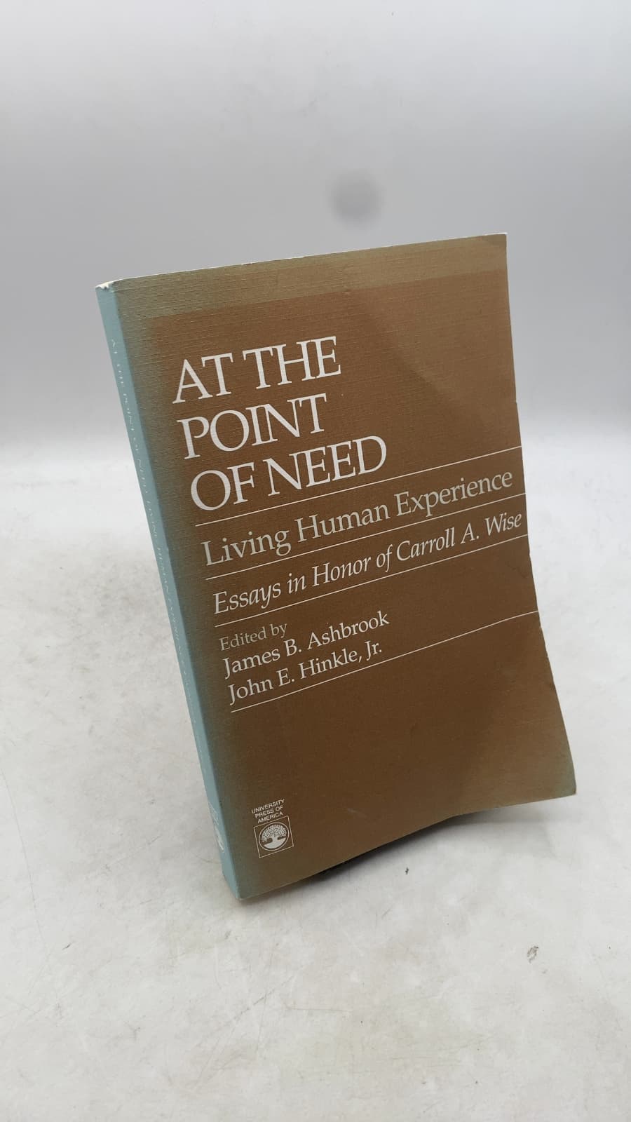 At the Point of Need: Living Human Experience: Essays in Honor of Carroll A. Wise by James B. Ashbrook and John E. Hinkle, Jr. (Editors) - front cover