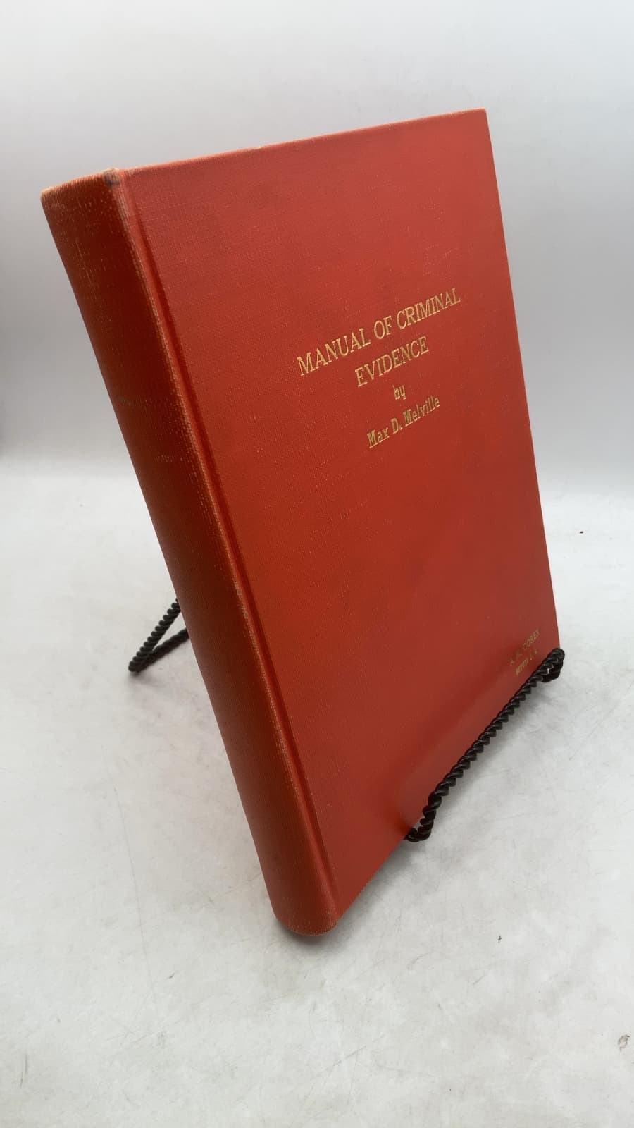 Manual OF Criminal Evidence by Max D. Melville - front cover