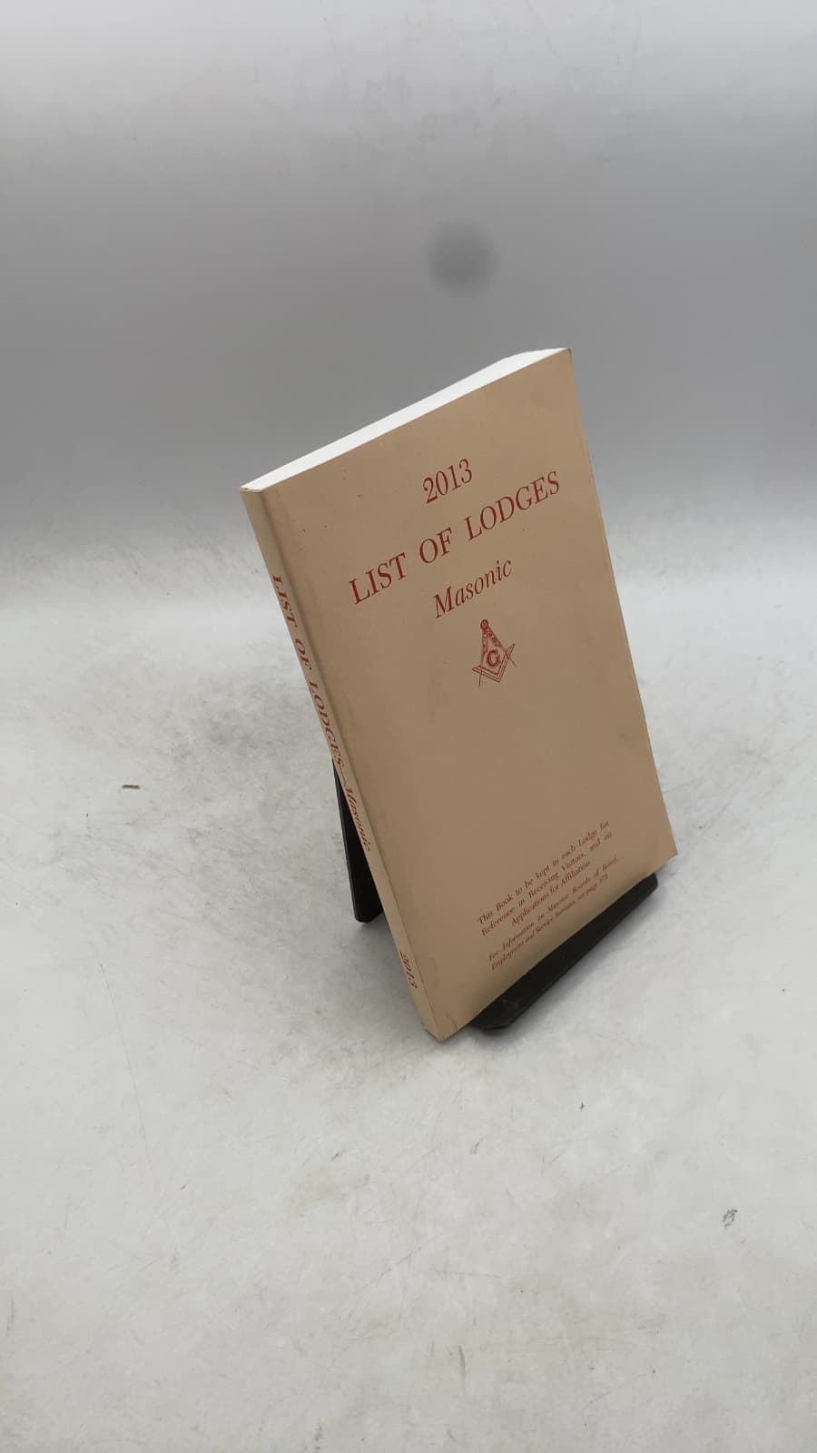 2013 List of Lodges Masonic - front cover