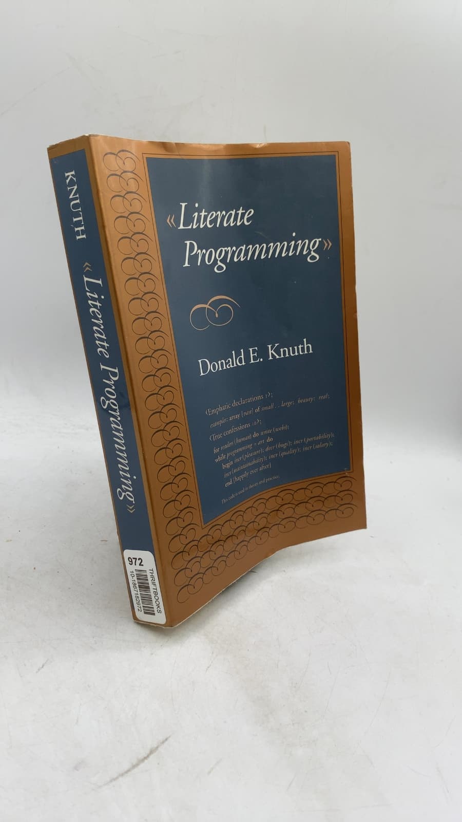 Literate Programming by Donald E. Knuth - front cover